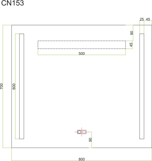 Mereo Zrcadlo 80x70 cm s LED osvětlením a odmlžováním CN153