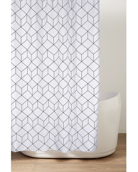 Aqualine Sprchový závěs 180x200cm, polyester, kostky ZV029