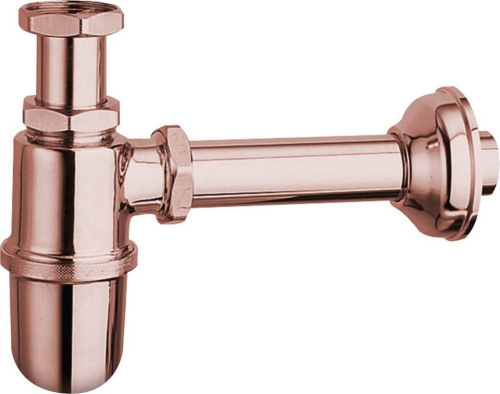 Sapho RETRO umyvadlový sifon 5/4", odpad 32 mm, růžové zlato 9597