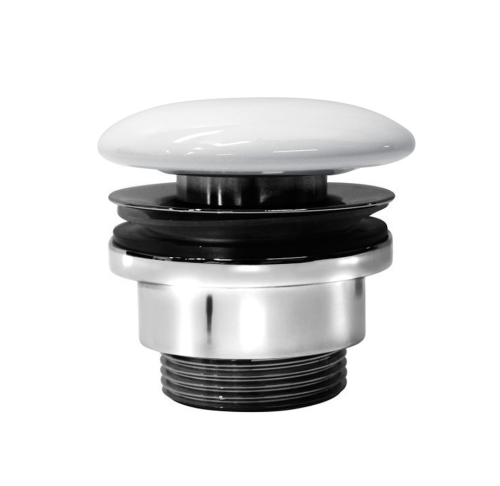 GSI GSI umyvadlová výpust 5/4“, neuzavíratelná, keramická zátka, 5-65mm, bílá ExtraGlaze PVC11