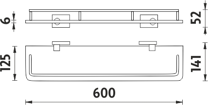Nimco KEIRA Police s ohrádkou, 60 cm KE 22091AX-60-26
