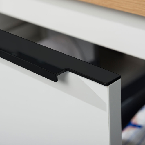 Mereo Mailo, koupelnová skříňka 81 cm, černé madlo, Multidecor, Arktická bílá CN591SBBIAA