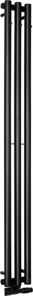 Sapho PILON otopné těleso 196x1800mm, se třemi háčky pro ručník, černá mat IZ128T