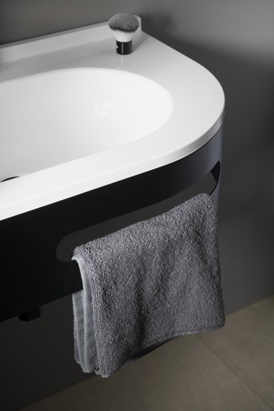 Sapho PULSE konzole s držákem ručníků, levá, černá mat BM752-CL