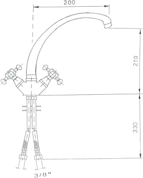 Sapho ANTEA stojánková dřezová baterie, výška 265mm, chrom 3111