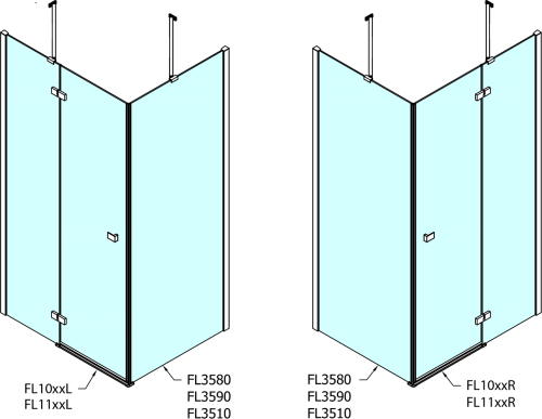 Polysan FORTIS obdélníkový sprchový kout 1000x900 mm, R varianta FL1010RFL3590