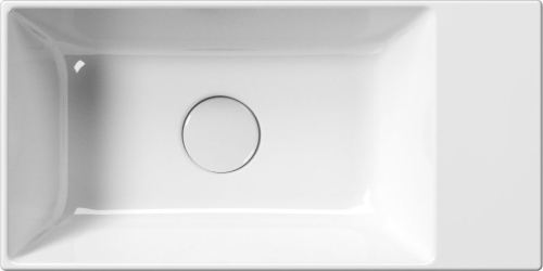 GSI KUBE X keramické umývátko 50x25cm, broušená spodní hrana, bez otvoru, pravé/levé, bílá ExtraGlaze 94869011
