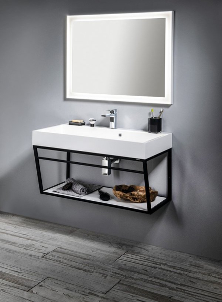 Sapho FLUT zrcadlo s LED podsvícením 90x70cm, bílá FT090