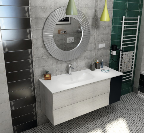 Sapho TREOS umyvadlo 131, 6x51, 3 cm, rockstone, bílá mat TS132-0101
