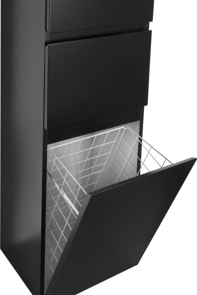 Aqualine ALTAIR vysoká skříňka s košem 40x184x31cm, černá mat AI685