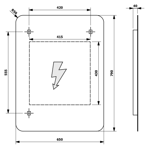 Sapho SENFINECO zrcadlo s LED osvětlením 65x79cm, 3D efekt SF115