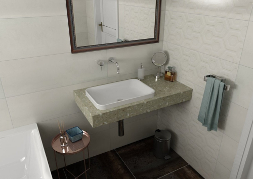 Sapho TAILOR rockstone deska 110x50 cm, provedení límce L TR110L