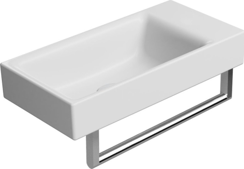 GSI NUBES keramické umývátko 50x25cm, bez otvoru, pravé/levé, bílá mat 9637009