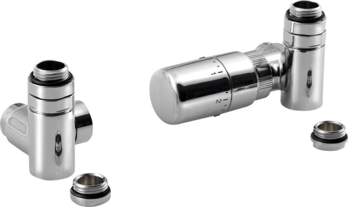 Sapho CORNER COMBI připojovací sada ventilů termostatická triaxiální, pravé provedení, chrom CP3022S