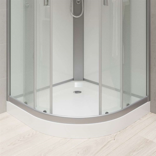 Mereo Čtvrtkruhová sprchová vanička R550, 90x90x14 cm, SMC, bílá, včetně nožiček a sifonu CV01H