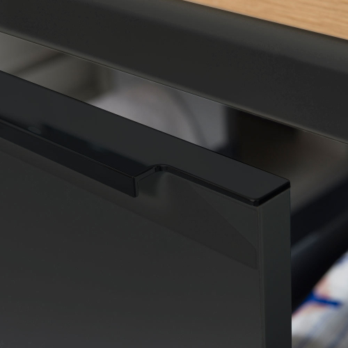 Mereo Mailo, koupelnová skříňka 81 cm, černé madlo, Multidecor, Černá Supermat CN591SBCIPM