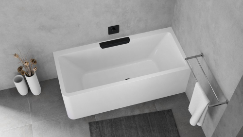 Polysan CASCATA R MONOLITH obdélníková vana 180x80x60cm, kaskáda černá 73836MR.102
