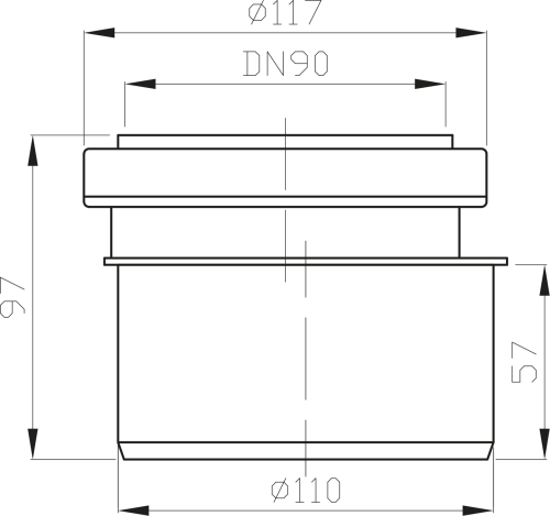 Bruckner Spojovací redukce nízká 110/90mm 159.345.0