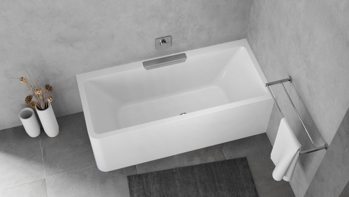Polysan CASCATA R MONOLITH obdélníková vana 180x80x60cm, kaskáda nerez 73836MR.100