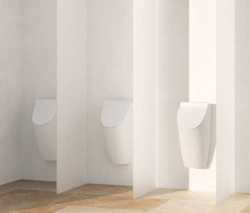 GSI COMMUNITY urinál se zakrytým přívodem vody s otvory pro víko 31x65cm, bílá ExtraGlaze 909811