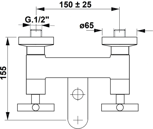 Sapho AXIA nástěnná vanová baterie, chrom 581