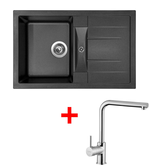 Granitový dřez Sinks CRYSTAL 780 Metalblack+ELKA CR78074ELCL