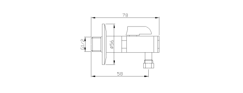 Sapho Rohový ventil s matkou, 1/2"x 3/8", zlato 2020ZL