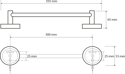 Sapho X-ROUND E držák ručníků 300mm, chrom XR406