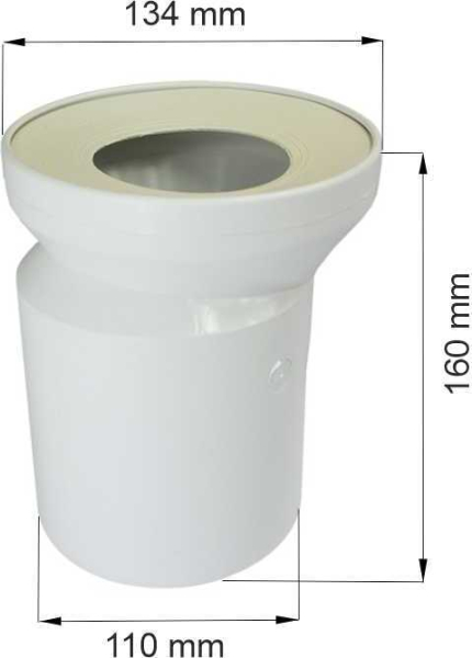 Aliaxis Česká republika s.r.o. Připojovací kus DN 100/D 110, 155 mm, s excentrickým hrdlem, ø 110 mm PR7096C (58206010000)
