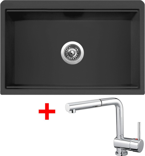 Granitový dřez Sinks FARMHOUSE 838 NANO Nanoblack+MIX 3 P FH838N6MI3PCL