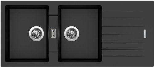 Granitový dřez Sinks PERFECTO 1160 DUO Metalblack + Mix 3 P GR G17274