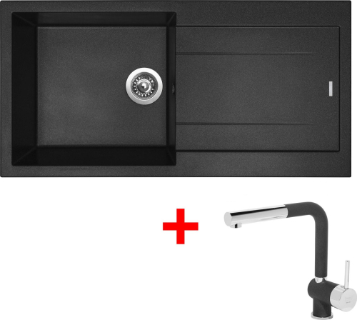 Granitový dřez Sinks AMANDA 990 NANO Nanoblack+MIX 3 P GR AM990N6MI3PGRN6