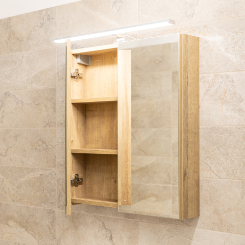 Mereo Aira, Mailo, Opto, Vigo koupelnová galerka 60 cm, zrcadlová skříňka, dub Riviera CN715GR