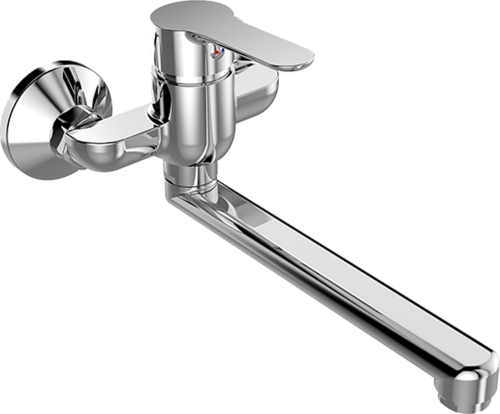 Mereo Dřezová nástěnná baterie, Zuna, 100 mm, s ramínkem plochým rovným 160 mm, chrom CB302A02Z