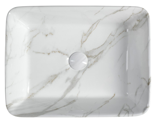 Sapho DALMA keramické umyvadlo na desku, 48x38 cm, carrara MM517