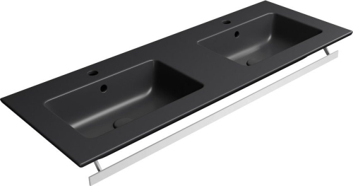 GSI PURA keramické dvojumyvadlo Slim 122x46cm, černá mat 8888126