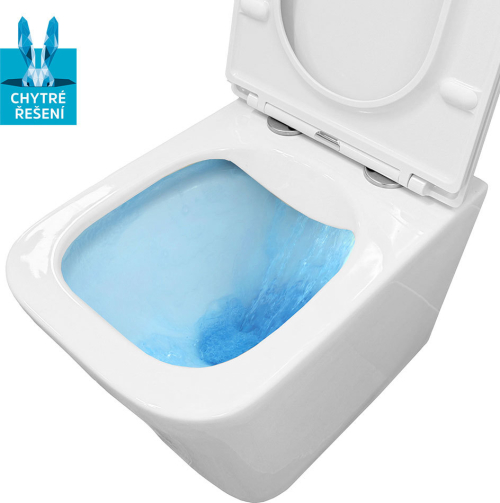 Mereo WC závěsné kapotované, RIMLESS, 490x340x350, keramické, vč. sedátka VSD83S