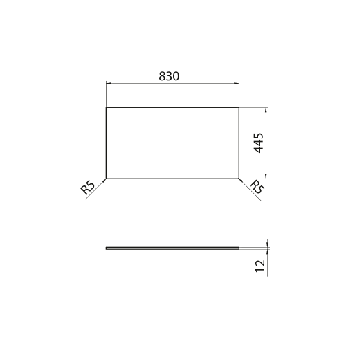 Sapho Deska Rockstone 830x12x445mm, bílá mat DTR83-0101