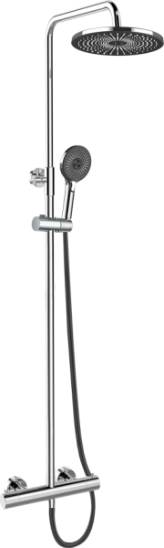 Mereo Termostatická baterie s talířovou kulatou sprchou, černá CB60104TSF