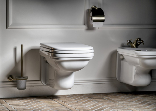 Kerasan WALDORF WC sedátko Soft Close, bílá/bronz 418601