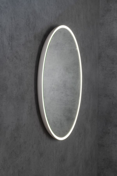 Sapho FLOAT kulaté zrcadlo s LED podsvícením ø 74cm, bílá 22574
