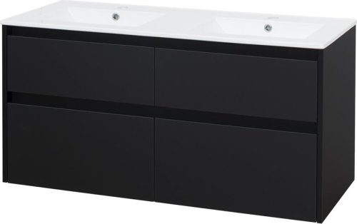 Mereo Opto, koupelnová skříňka s keramickým umyvadlem 121 cm, černá CN943