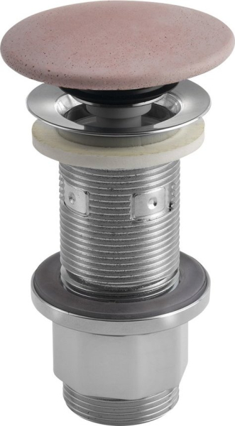 Sapho Umyvadlová výpust 5/4“, click-clack, betonová zátka, 10-80mm, růžová FG921