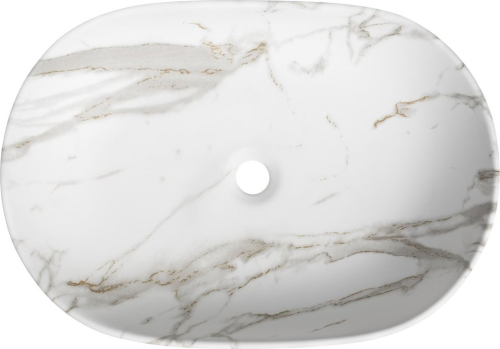 Sapho CALEO keramické umyvadlo na desku, 60x42cm, bianco carrara CA590BC