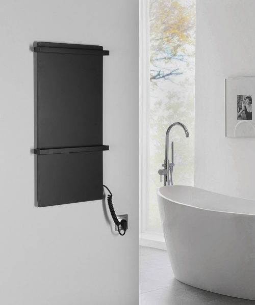 Sapho ELMIS elektrický sušák ručníků 400x800 mm, 120 W, hliník, černá mat EB430