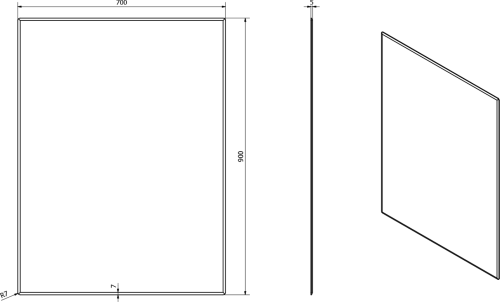Sapho ACCORD zrcadlo s fazetou 70x90cm, CU free MF444