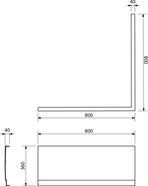 Polysan VISLA panel rohový, 80x80x36cm, pravý 30348