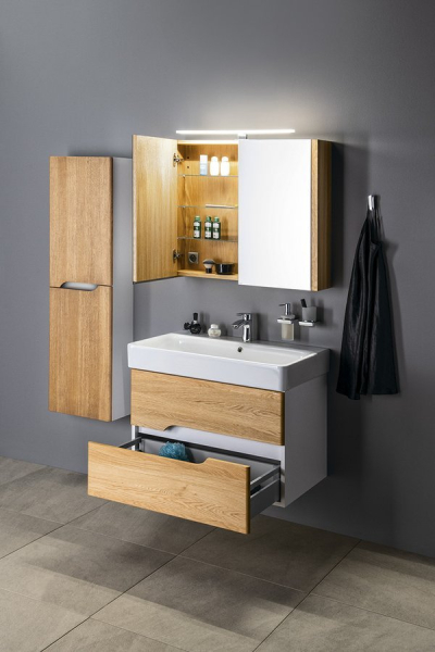 Sapho MEDIENA umyvadlová skříňka 76x51x48, 5cm, bílá mat/dub natural MD082