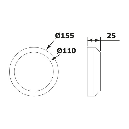 Bruckner Rozeta pro WC dopojení 110mm, v.25mm 159.315.0