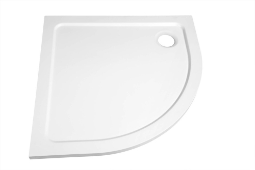 Aqualine TECMI sprchová vanička z litého mramoru, čtvrtkruh 90x90cm, R550, bílá PQ559